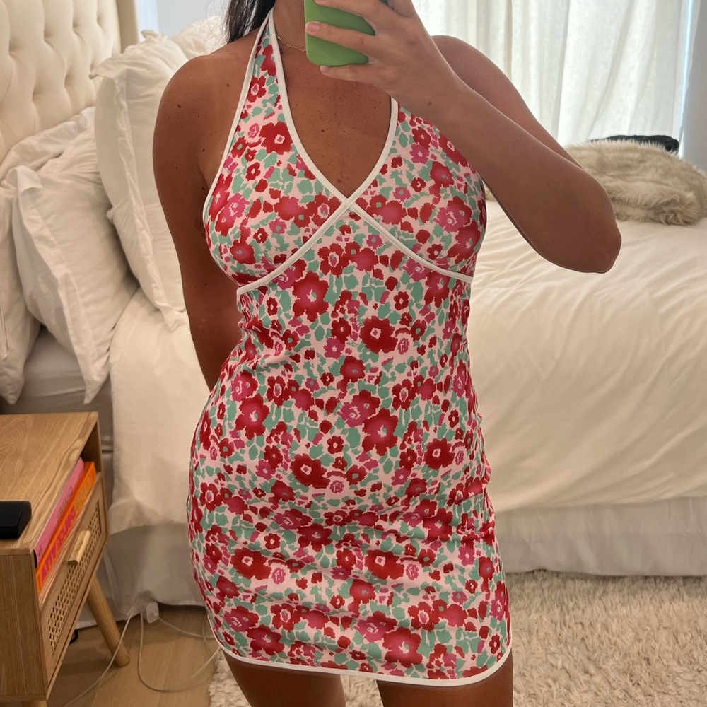 Floral Halter Mini Dress